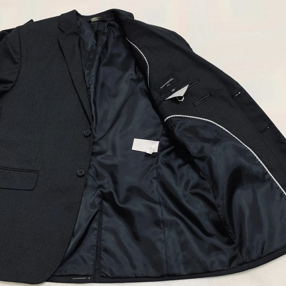 Banana Republic Slim Fit Blazer Jacket Men 44R Charcoal 2-Button Single-Breasted